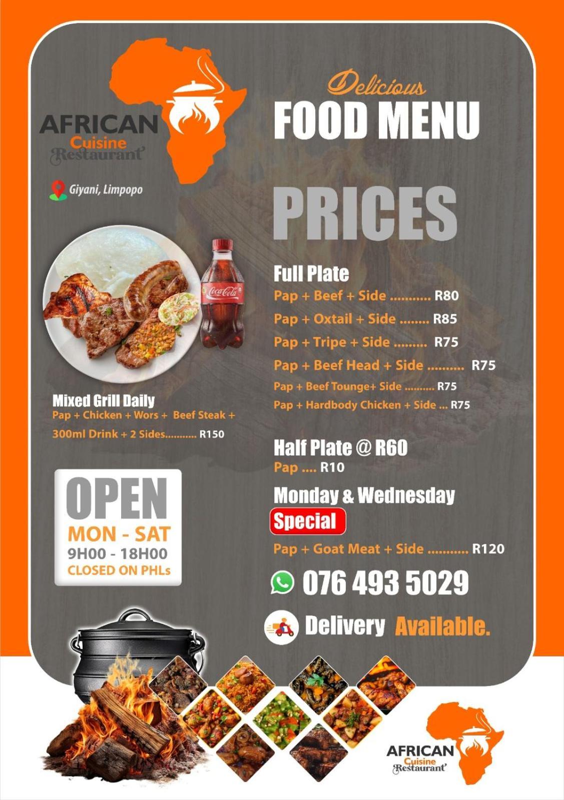 مبيت وإفطار Giyani African Cuisine Restaurant المظهر الخارجي الصورة